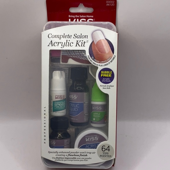 Kiss Makeup New Kiss Complete Salon Acrylic Kit 64 Nails Tips Poshmark